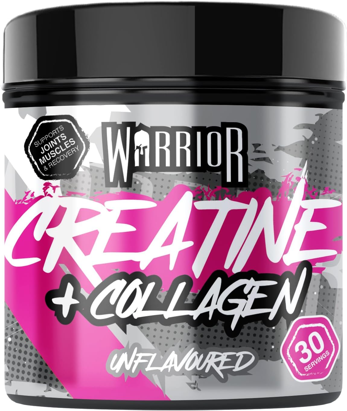 Warrior Creatine Monohydrate Powder + Hydrolysed Collagen Peptides 270g (30 Servings) – Micronised Creatine and Collagen Supplement for Muscle, Hair, Skin, Nails & Joints for Women – Unflavoured