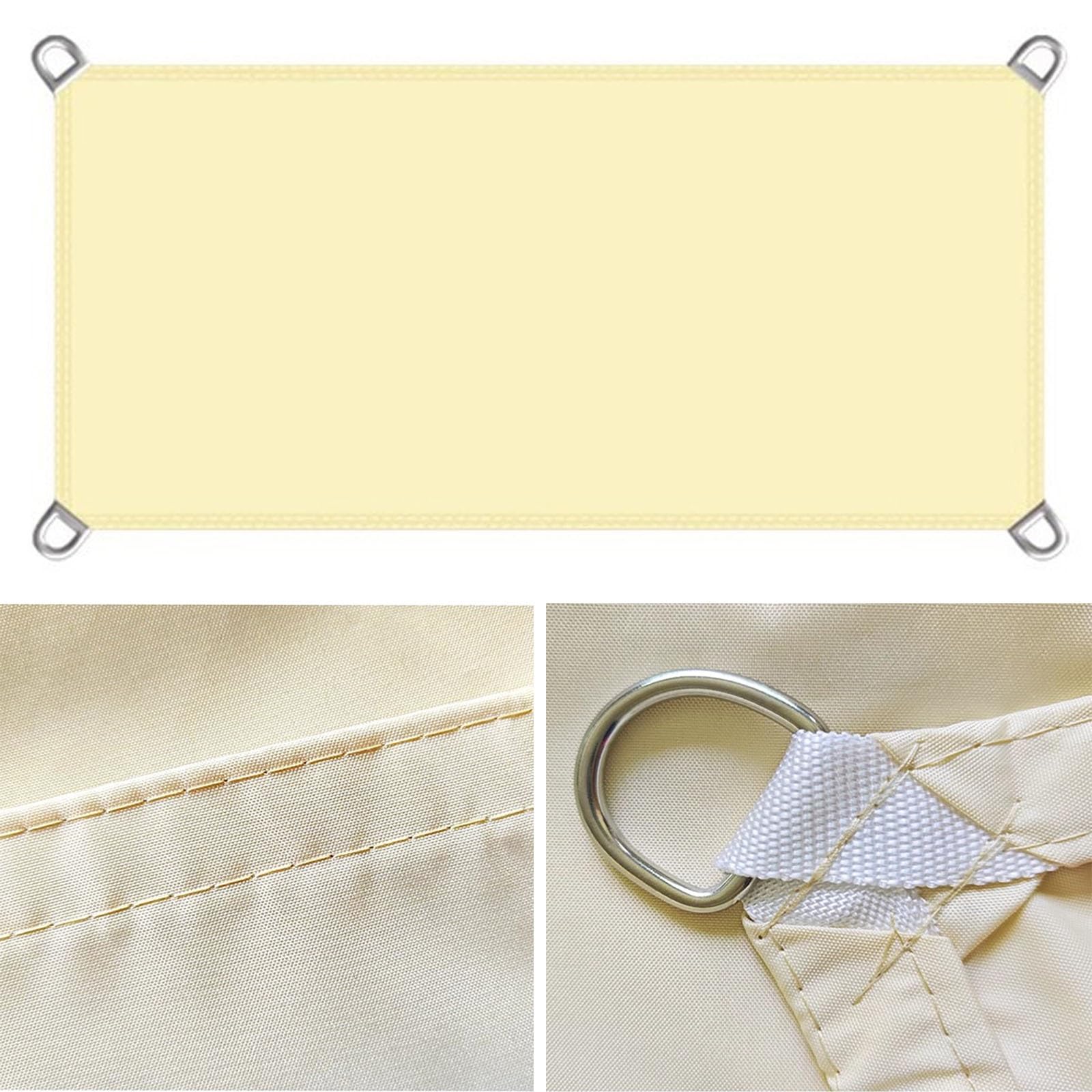 Voile d'ombrage rectangulaire d'extérieur - 200 x 650 cm - Respirant - Avec œillets - Résistant au vent - Pour jardin, terrasse, balcon - Couleur sable - Protection UV