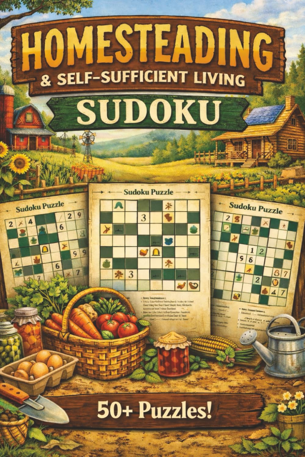 Homesteading & Self-Sufficient Living Sudoku: 50+ Relaxing Farm-Themed Sudoku Puzzles for Adults | Rustic Brain Games Inspired by Country Life, Gardening & Simple Living