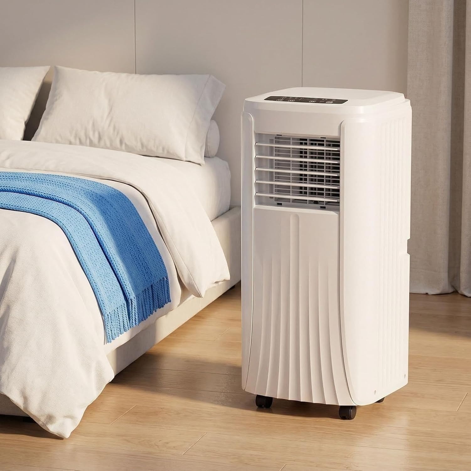 Aire Acondicionado Portátil 10000 BTU para 35 m², Enfriamiento para Hogar y Oficina, Unidad AC con Mando, Ventilador Silencioso, Modo Sueño, Temporizador 24H, K, 9000 Btu, 9000 BTU