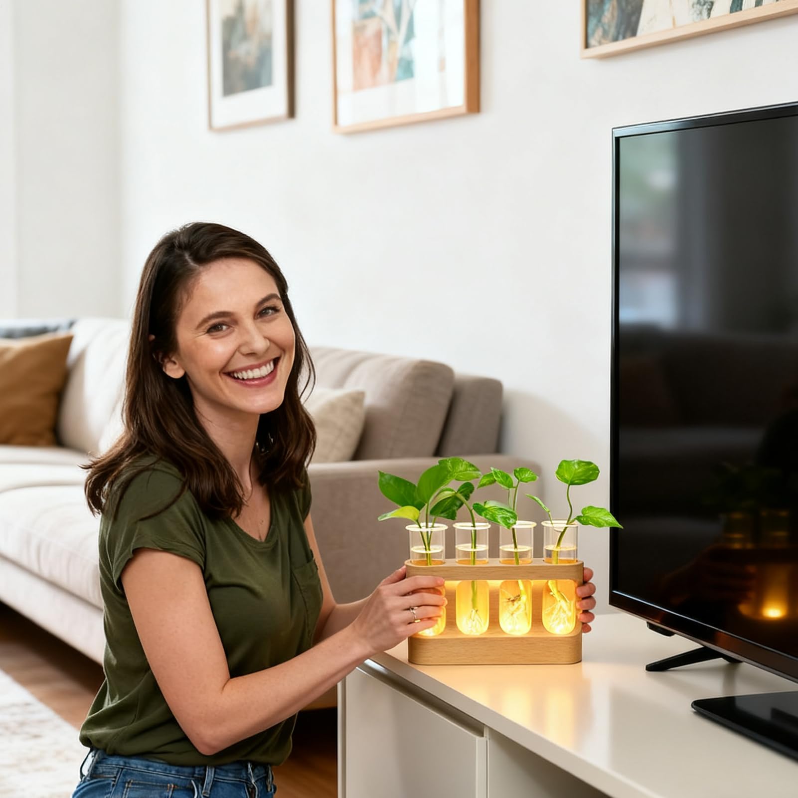 Vase pour La Propagation des Terrarium avec Éclairage LED Réglable