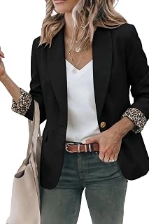Genhoo Blazer Jackets for Women Long Sleeve Work Office Casual Blazers with Pockets S-2XL