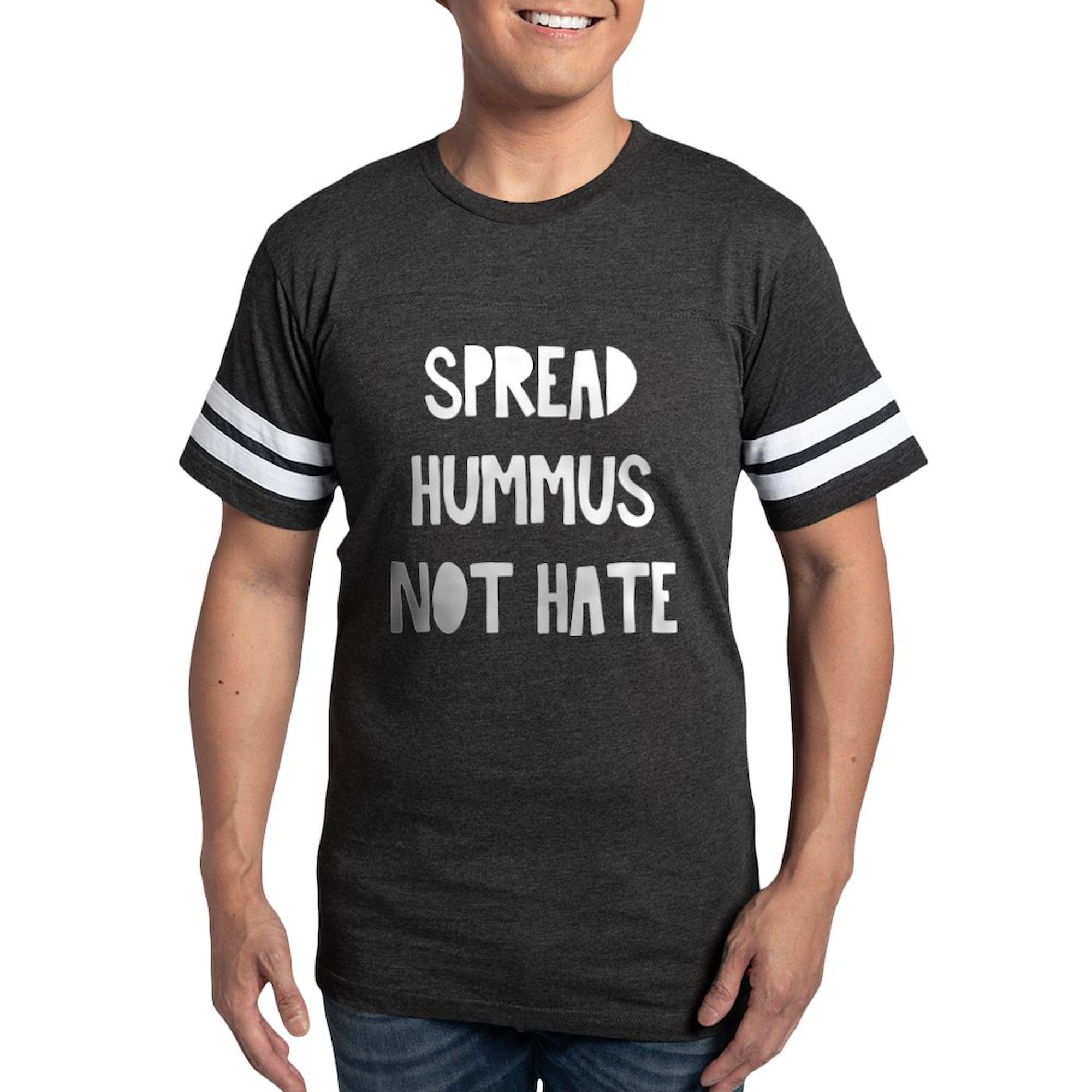 CafePress Spread Hummus Not Hate Vegan Vegetarian Food Gift Men's Football T Shirt Men's Football T-Shirt Smoke Gray