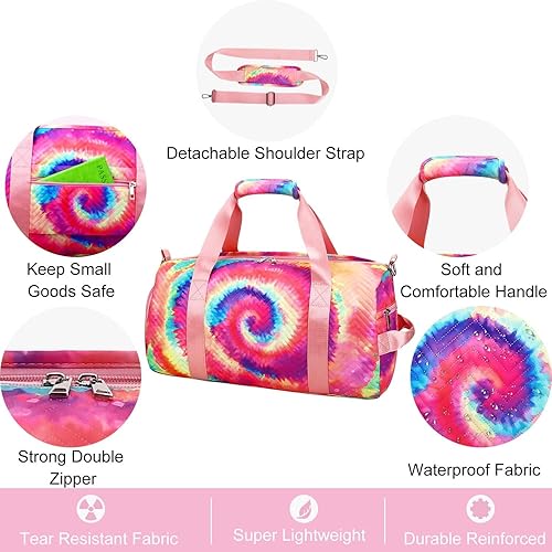 Miniatura 4 de Bolsa de lona para niñas, bolsas de gimnasio deportivas, bolsa de gimnasia, bolsa de viaje, bolsa de dormir con compartimento para zapatos y