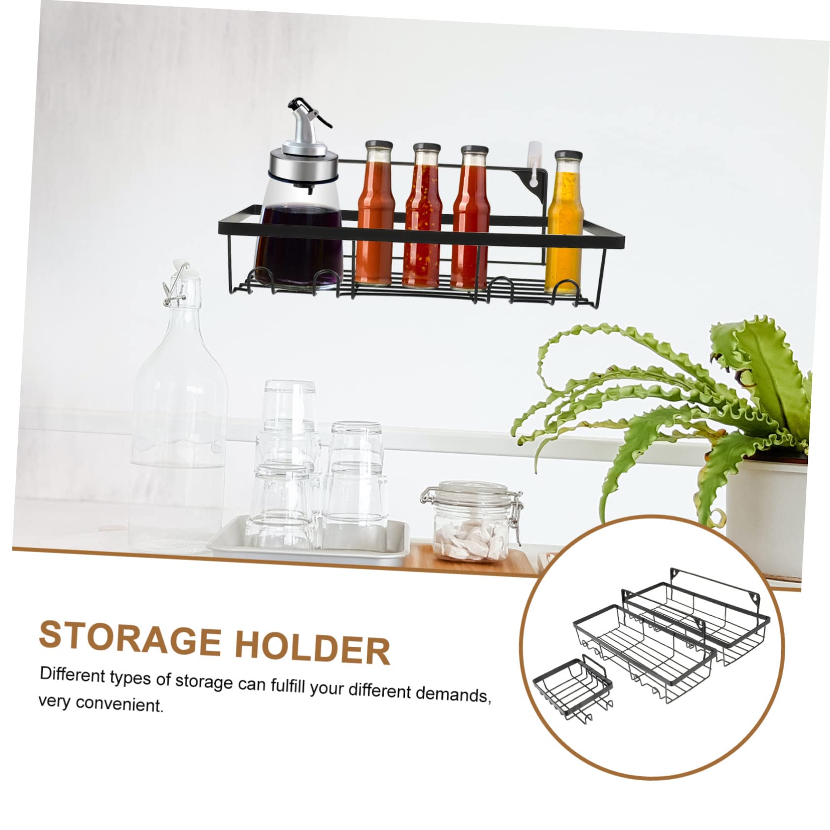 Gatuida 3 pezzi Portasapone Doccia Nero Foratura Organizer per Shampoo e Accessori Mensole Resistenti e Facili da per Uso