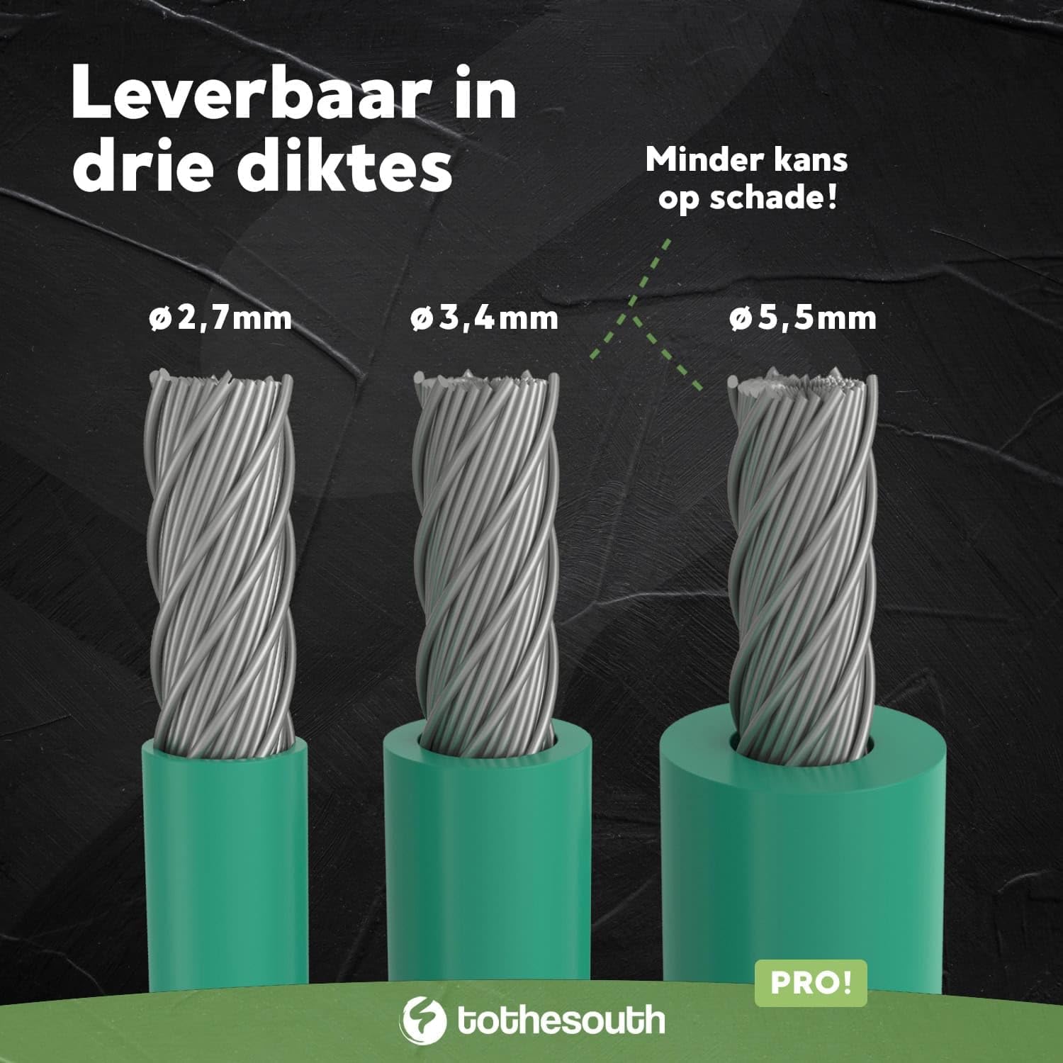 To the South® 3.4mm Alambre perimetral/cable limitador universal adecuado para todos los Robot cortacéspedes