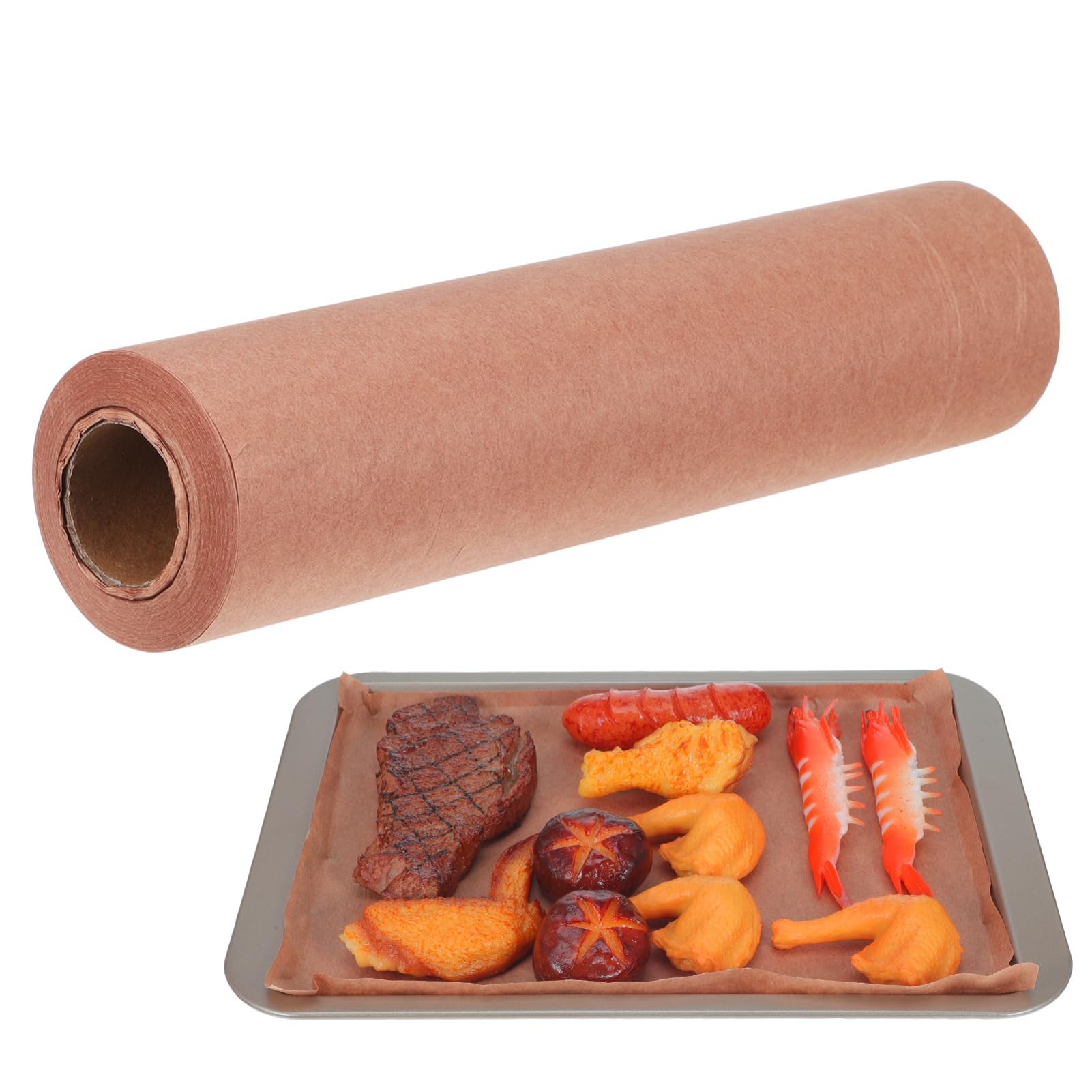 Unomor 1 Roll Kraft Butcher Paper Non-Stick Parchment Paper Bbq Paper Meat Packaging Paper Cooking Paper Sheets For Smoking Grilling