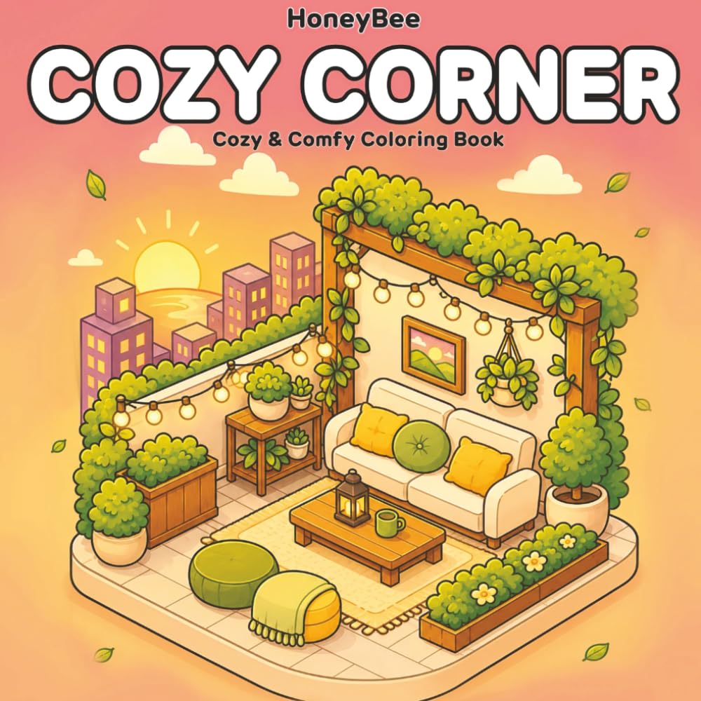 Cozy Corners: Cute & Relaxing Coloring Pages for Adults and Teens | Hygge Rooms, Tiny Shops, Cozy Spaces & Everyday Comfort (Cozy Coloring Books)