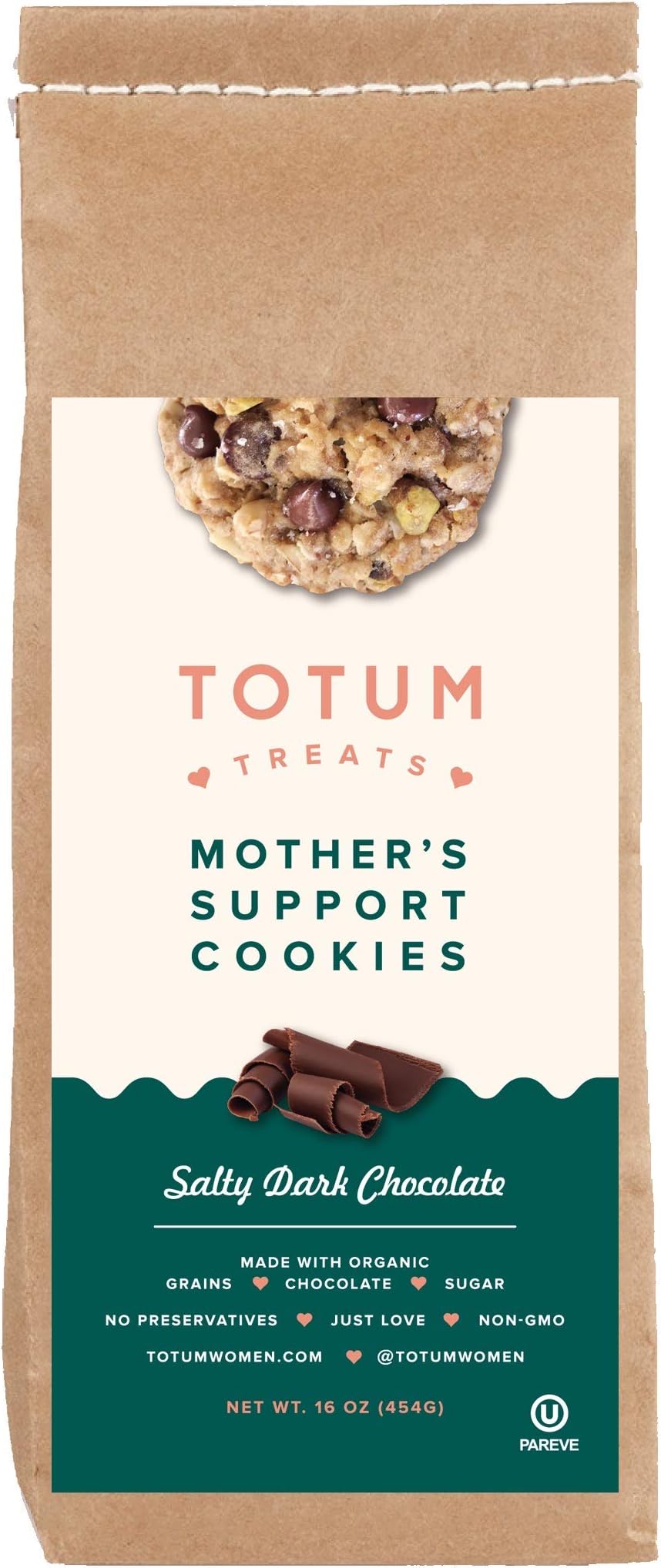Totum Mother’s Support Lactation Cookie Mix for Breastfeeding, Lactation and Increased Milk Supply, Organic - Salty Dark Chocolate, Single Pack (24 cookies)