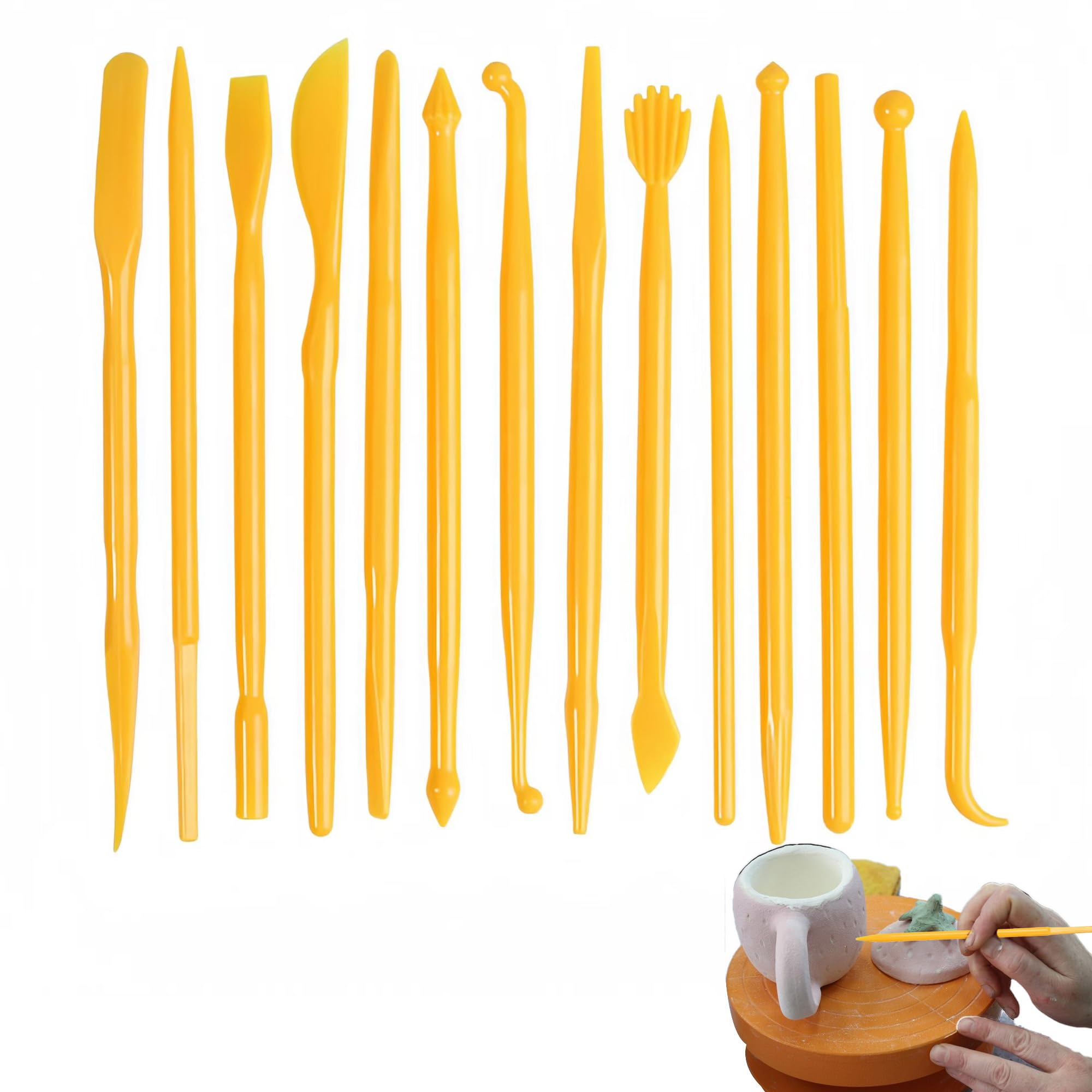 14 Pcs Clay Tools,Polymer Clay Tools,Air Dry Clay Tools,Modeling Clay Sculpting Tools for Modeling Relief Artwork Crafts