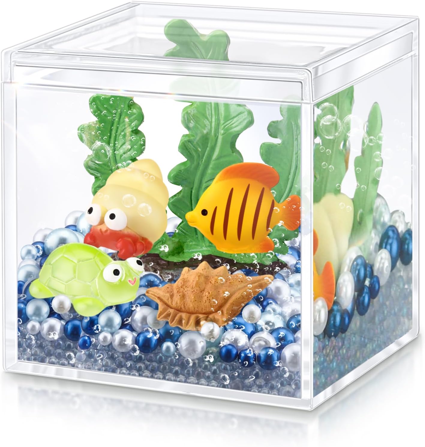 WinnerWhy Under The Sea DIY Tank Mini Turtle Figures Fish Figures Under The Sea Gift Set Ocean Animal Charms Summer Crafts