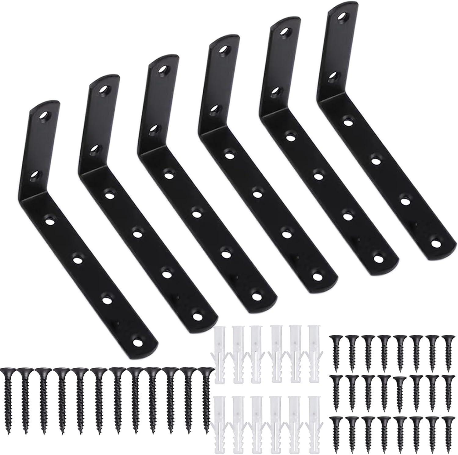 6 Pcs Wall Shelves Brackets Wall Support Shelf Bracket Heavy Duty Right