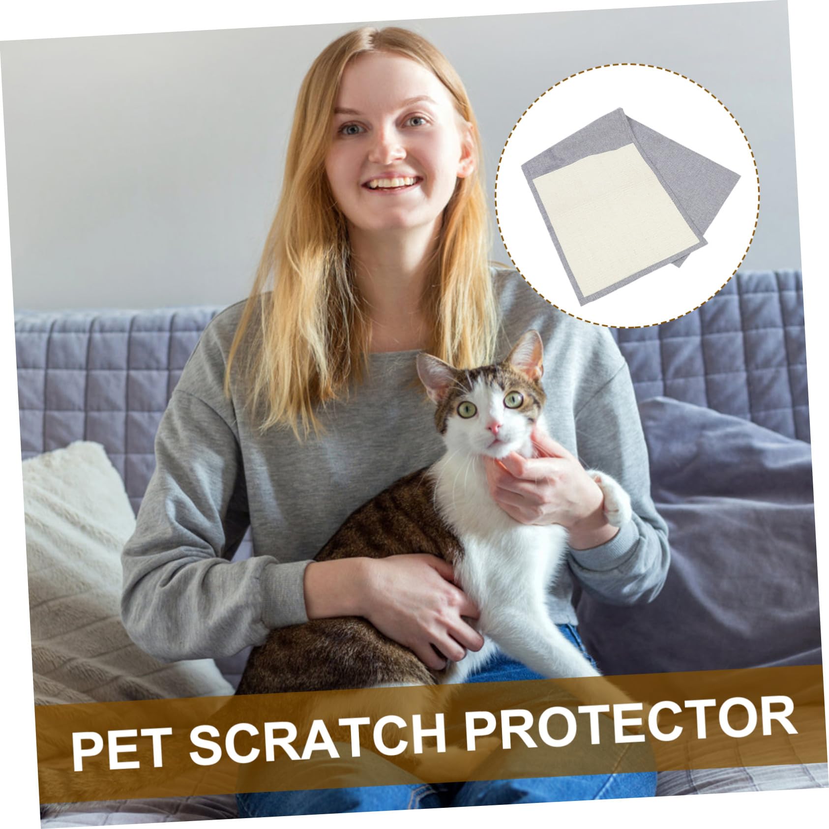 TOPBATHY Funda para Reposabrazos de Sofá para Gatos, Protector contra Arañazos Garra de Sisal, Alfombrilla Antiarañazos Gris Claro para Muebles, Suministros para Mascotas, Uso Doméstico