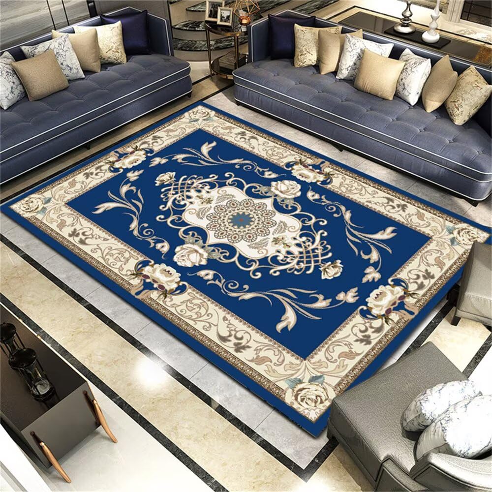 Tapis de couloir bleu 100x150cm pour protéger les sols froids