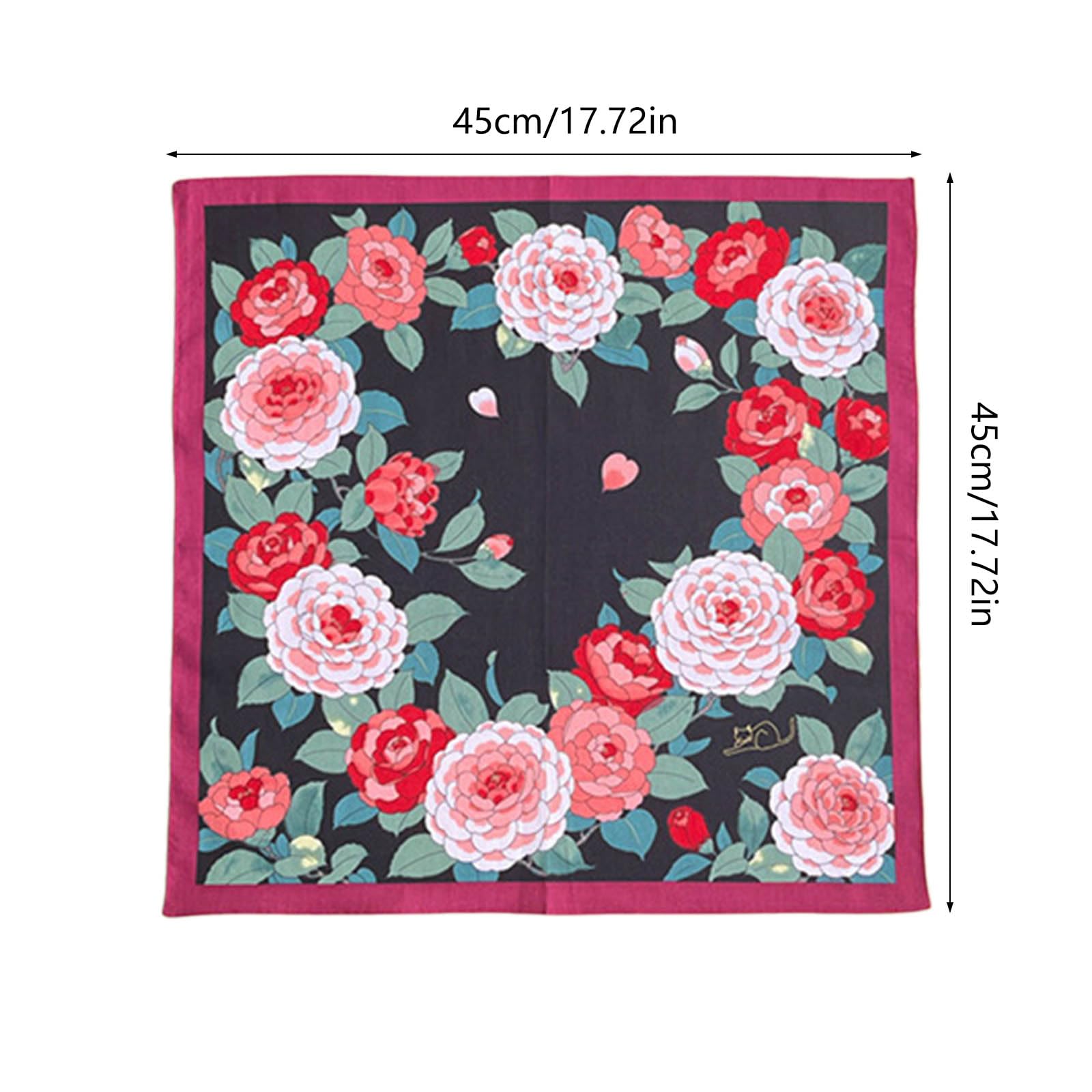 Fazzoletto con motivo floreale, 43,2 x 43,2 cm, grande asciugamano assorbente per lo sport, fazzoletti quadrati, fazzoletti da taschino da uomo
