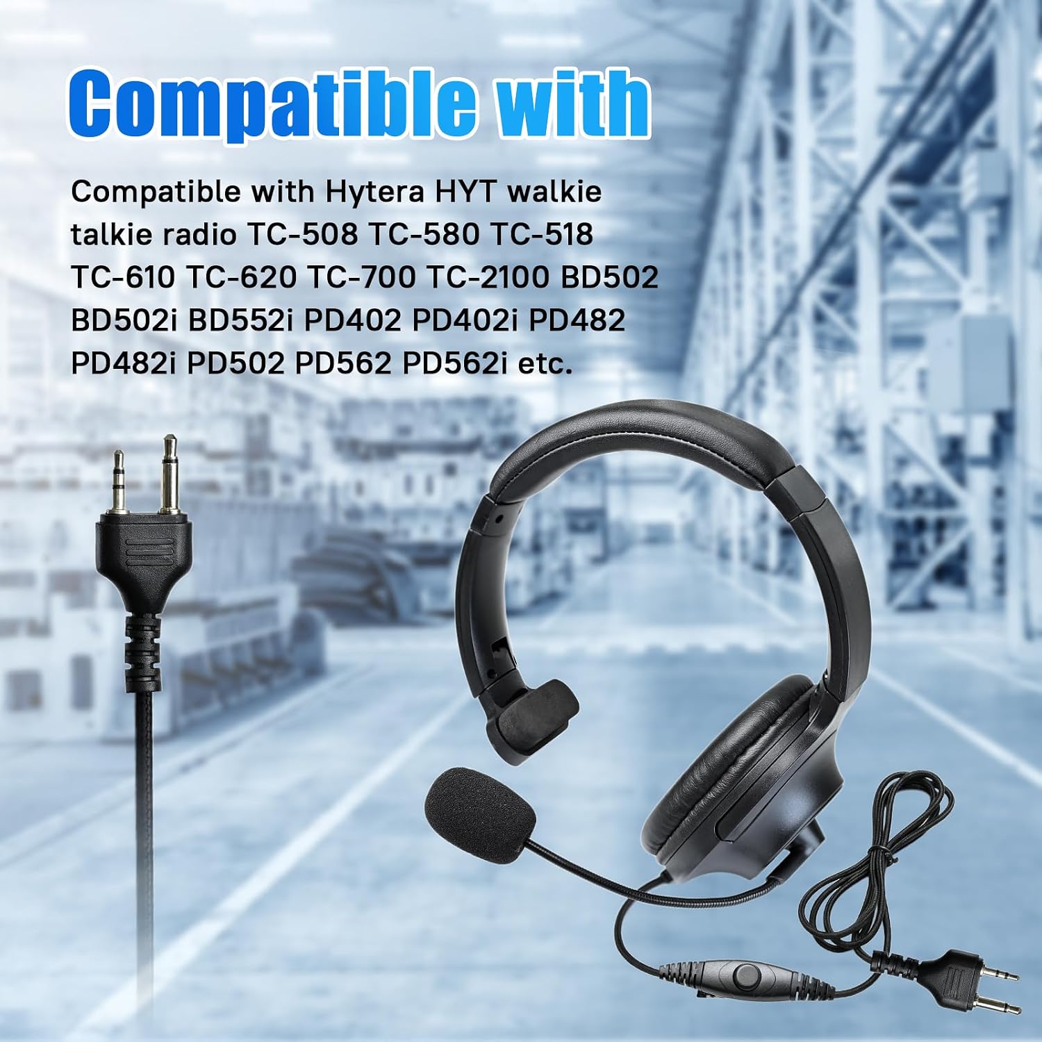Noise Cancelling Overhead Headset with Boom Mic,VOX/PTT Function for Baofeng UV-5R UV-82HP BF-888S Kenwood Retevis Arcshell 2-Pin Radios (MDL)
