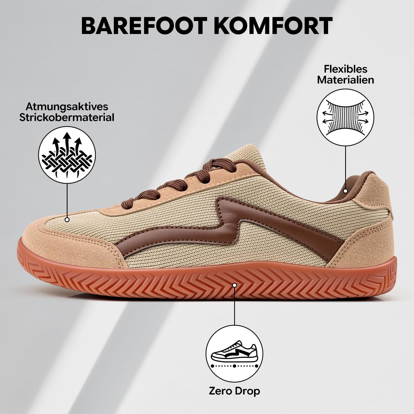 Sosenfer Barfußschuhe Damen Herren Minimalistische Sneaker Leicht Retro