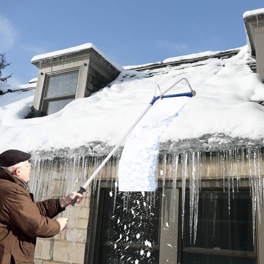 review TYML 1.2M Tube 5 Poles Snow Shovel Ice Scraper Brush Remover for House Roof Car Auto Frost Windshield Cleaner Winter Tool Oxford Cloth