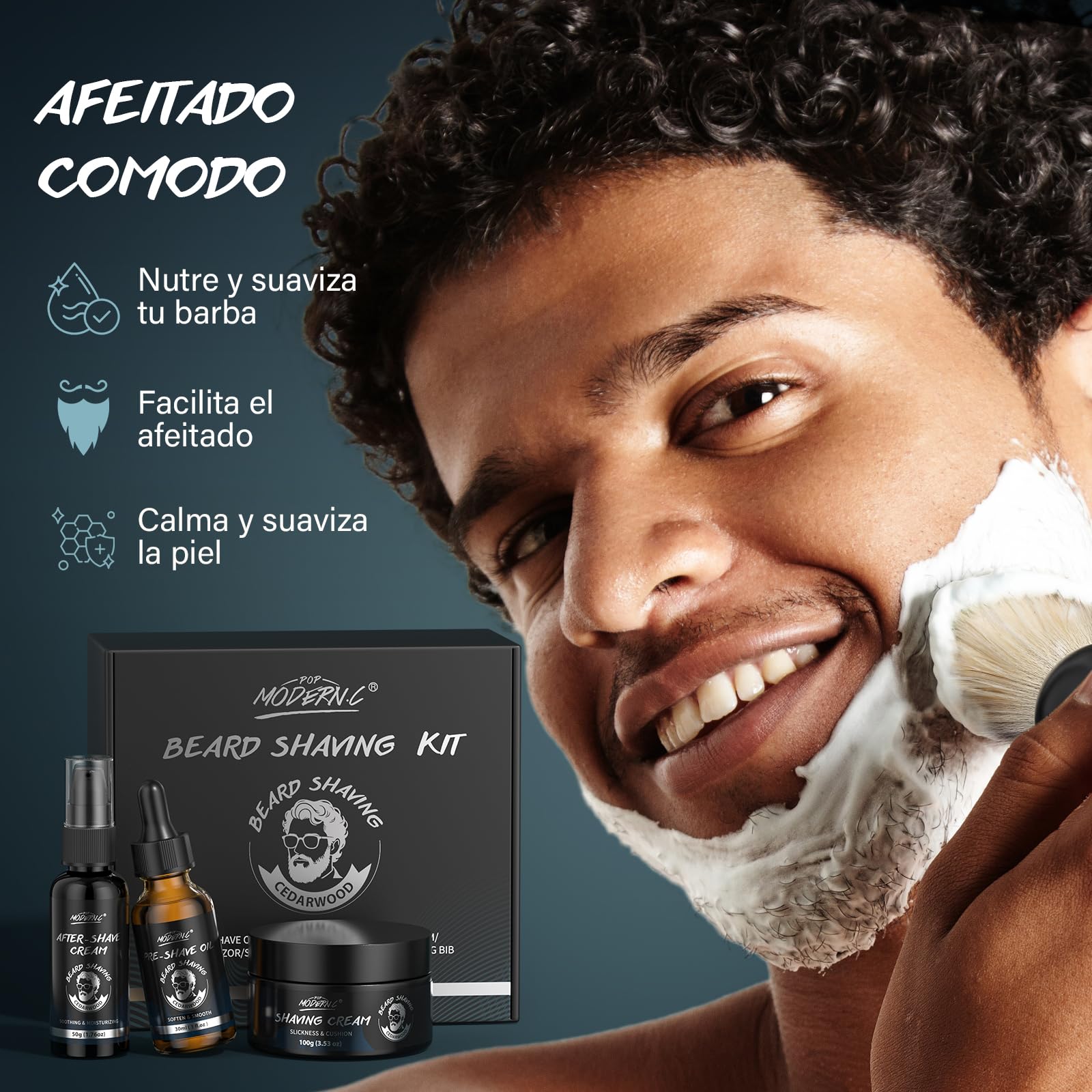 Kit De Afeitado De 3 Piezas Para Hombre, Ideal Como Regalo De Navidad, Cumpleaños, San Valentín, Día Del Padre. Kit De Afeitado Para Papá, Hombre, Esposo, Novio