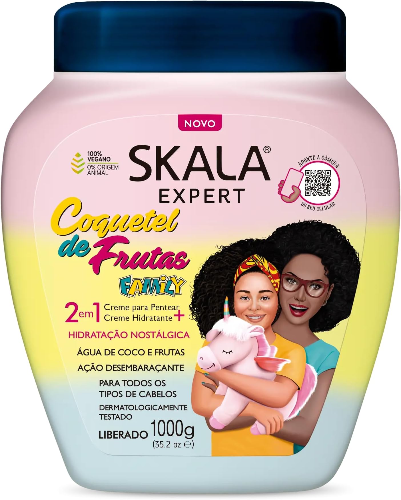 Coquetel De Frutas Hair Cream Hair Treatment Conditioning (1000G) Imported From Brazil