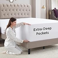 Vista 264 de Empyrean Charcoal Grey Extra Deep Pocket Fitted Sheet Full Size, Hotel Luxury Deep Pocket Full Size Fitted Sheet Only Easily Fits 18 to 24 Inch