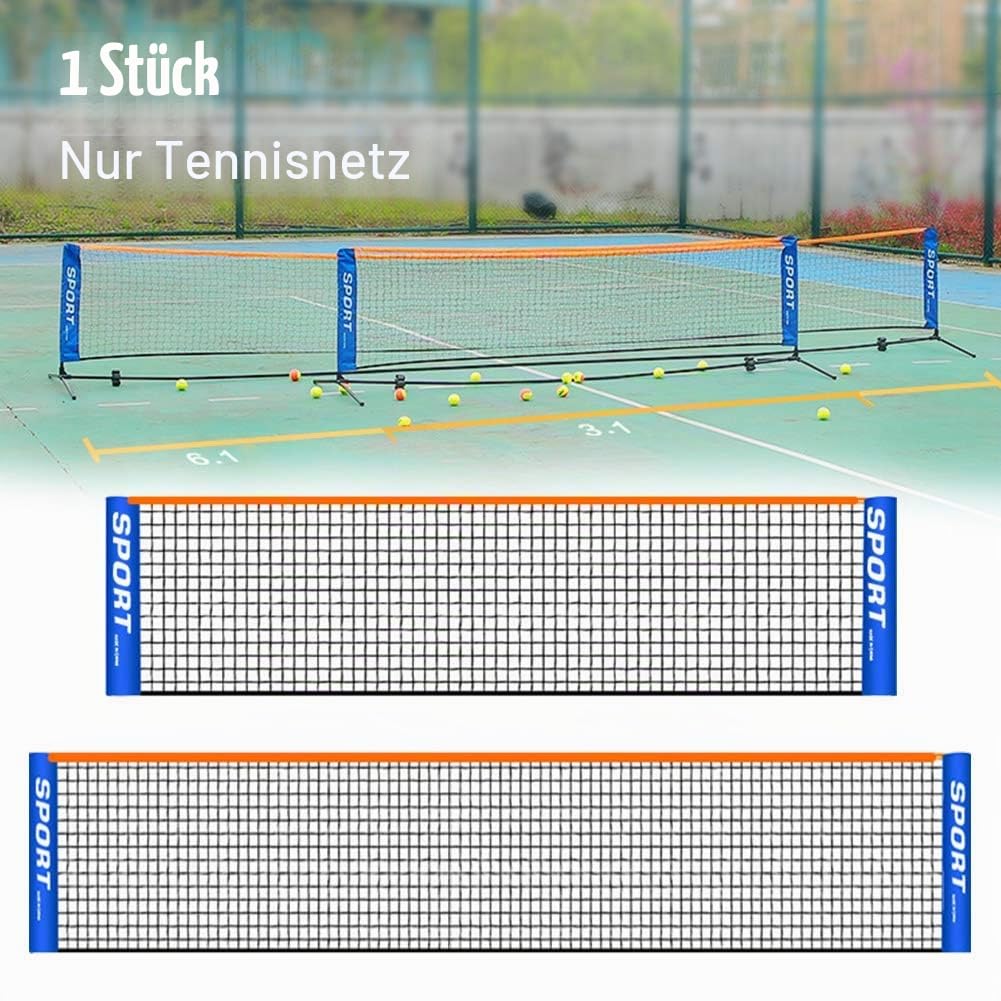 4-6m Tragbares Tennisnetz, Faltbares Badmintonnetz, Volleyballnetz für Kinder und Erwachsene, für drinnen oder draußen, Garten, Hof, Schule, Club, Sport