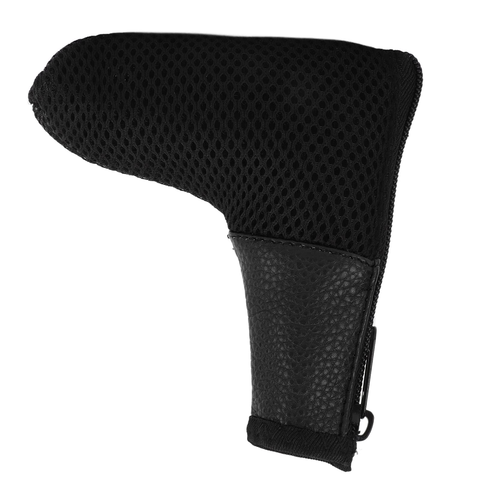Putter Head Covers, Blade Putter Cover Club Putter Headcover Protector Bag L Shaped Mesh Head Cover with Zip Closure Putter Cover for Putter (Black)