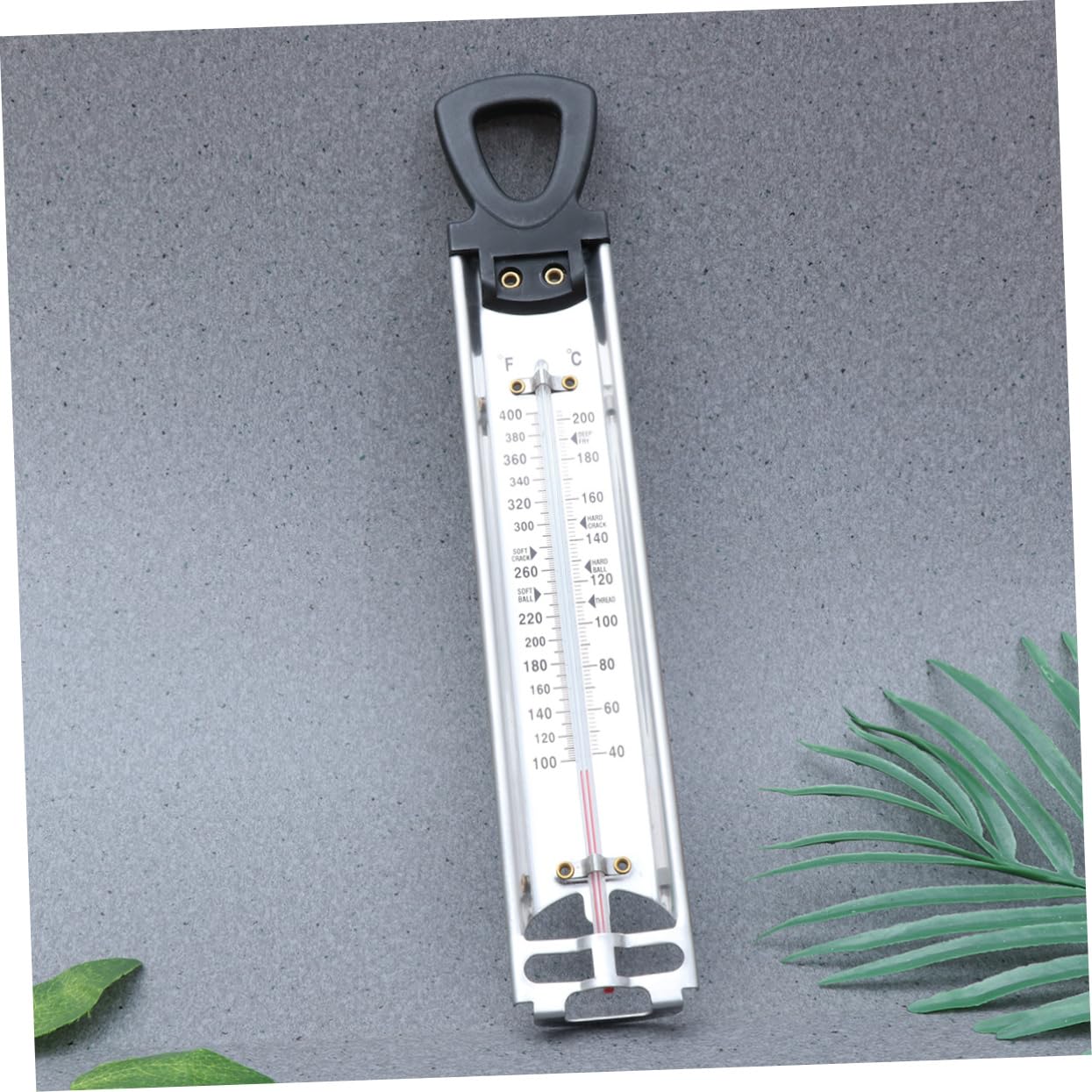 COLLBATH Hanging Candy Thermometer Dual Scale Display 304 Stainless Steel Cooking Tool for Jam and Syrup Suitable for Home Kitchens 2-Piece Set