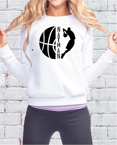 Miniatura 2 de SEC Apparel Adhesivo de vinilo personalizado para baloncesto con nombre, parches para planchar, calcomanías de transferencia de letras para