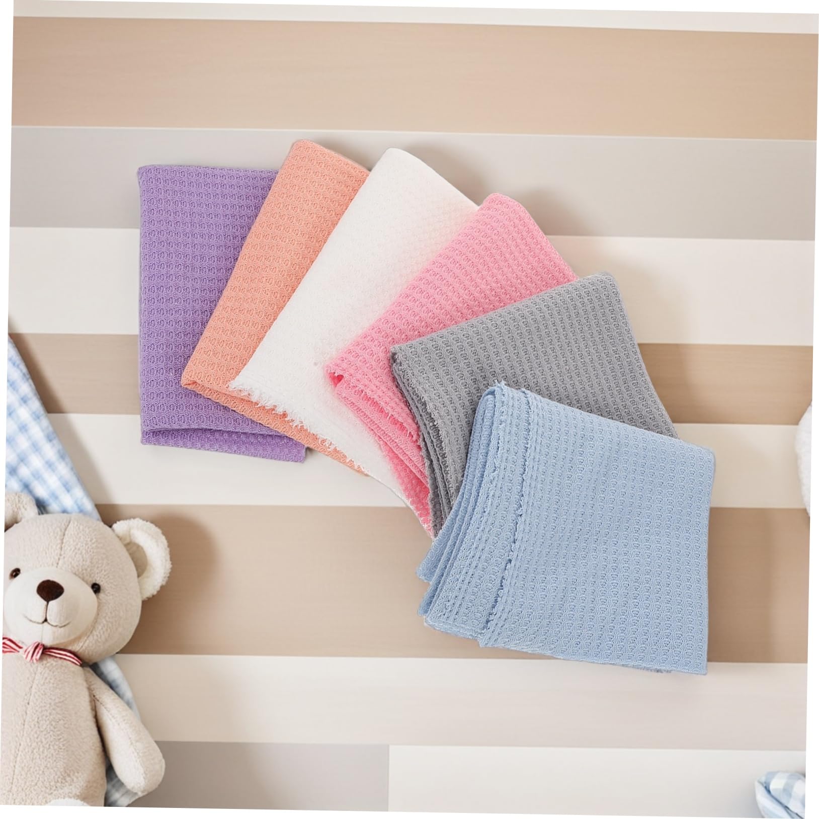 Toyvian 6pièces Couverture Emmaillotage Garçon Fille Élastique Lot de Fonds Photo Garçon Fille Tissu Doux pour Portraits
