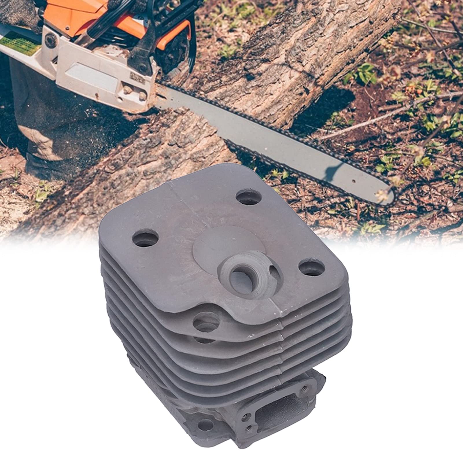 Kit pistone in cilindro di catene, set di ricostruzione del motore in alluminio da 50 mm con cuscinetto ad ago per candele, compatibile con moi 268/268xp/268K