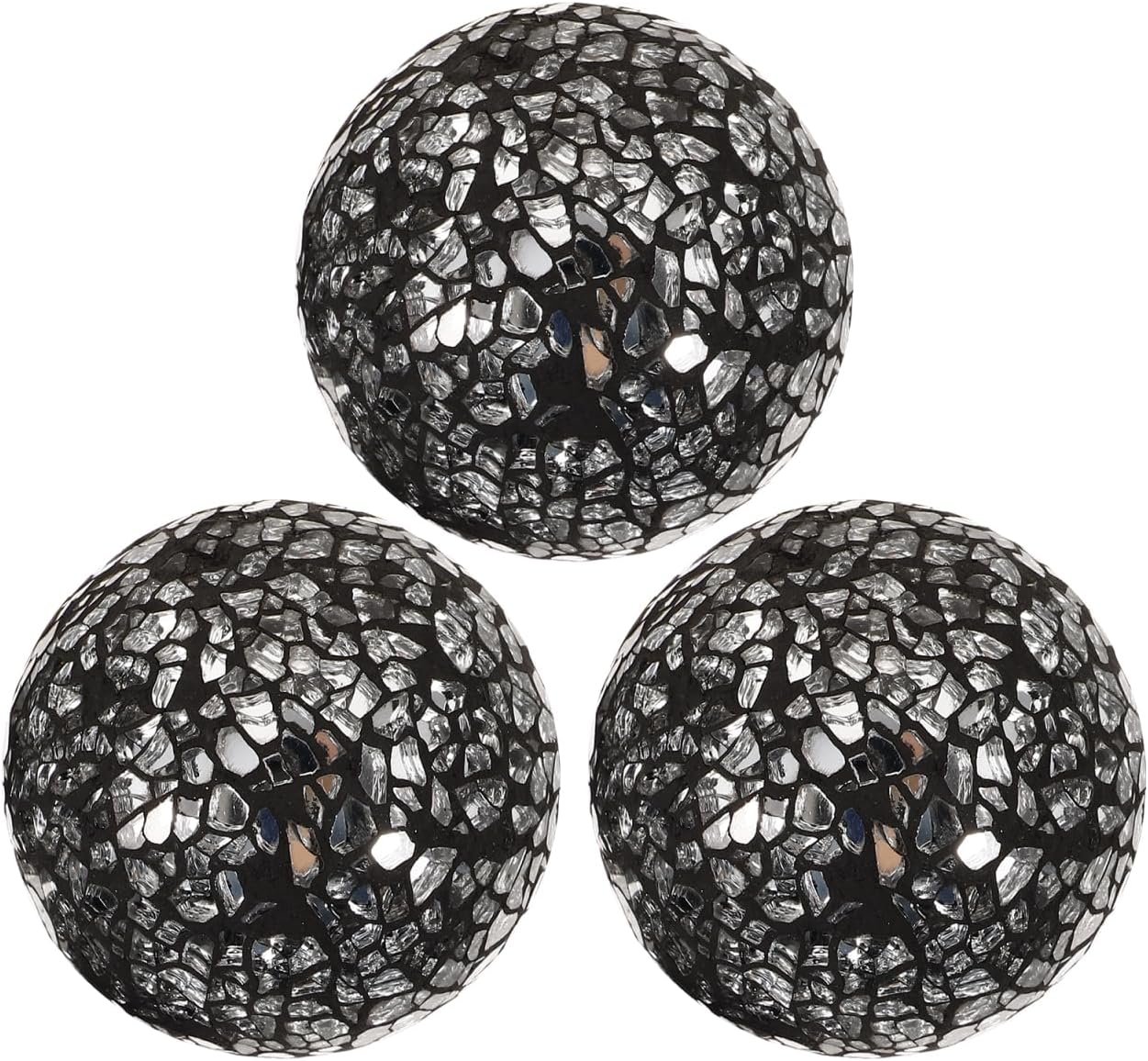 Luxshiny Decorative Glass Balls Set of 3 3.14 Inch Sphere Orbs for Bowl Fillers Tabletop Decor Home Accessories Party Centerpiece for Holiday and Festival Display