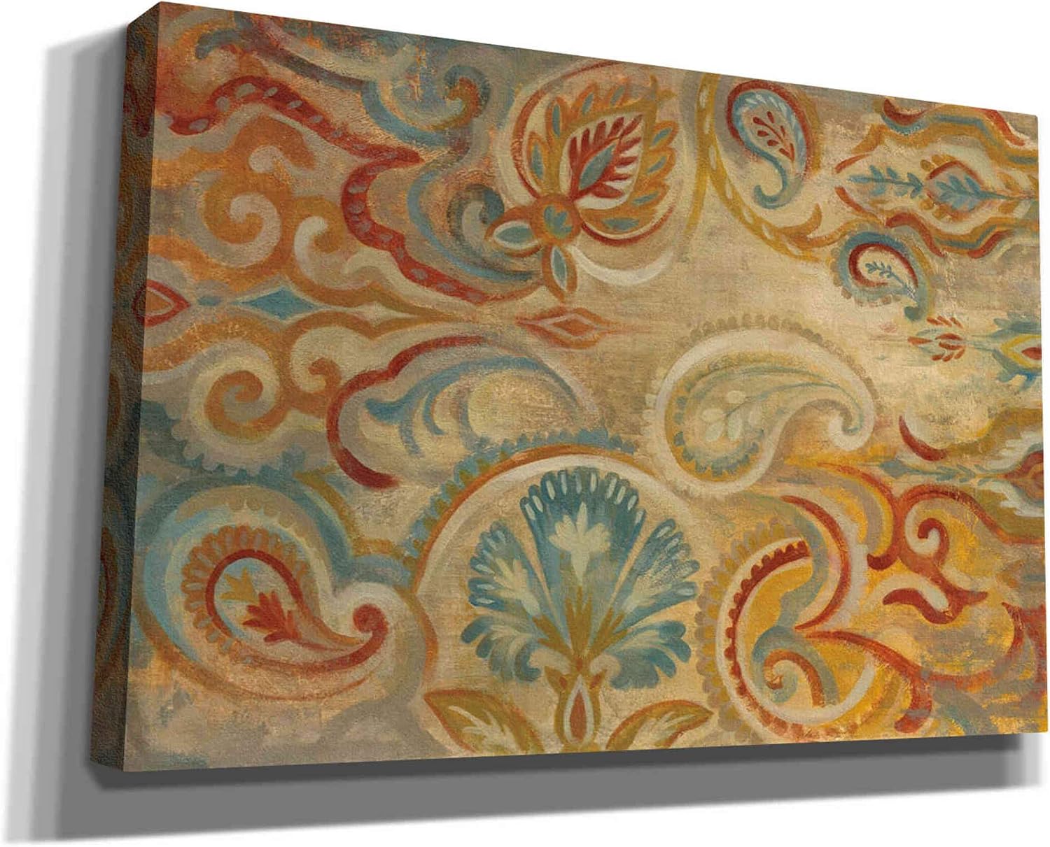 Epic Graffiti 'Antique Paisley' by Silvia Vassileva, Canvas Wall Art, 18"x12"