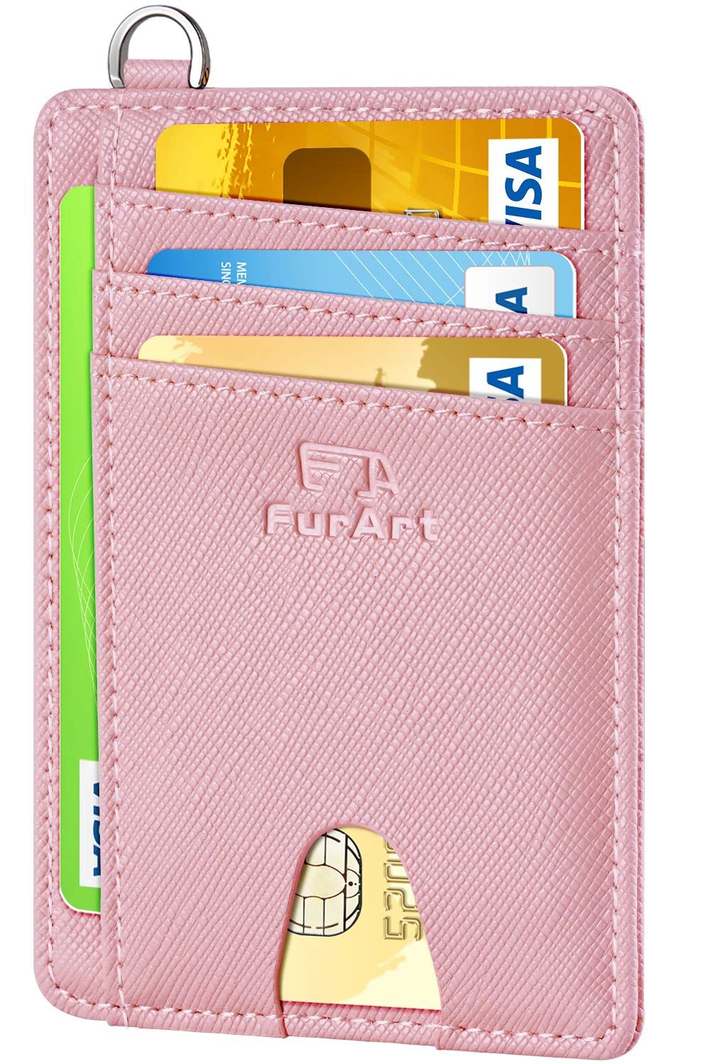 FurArtSlim Minimalist Wallet, Front Pocket Wallets, RFID Blocking, Credit Card Holder with Disassembly D-Shackle
