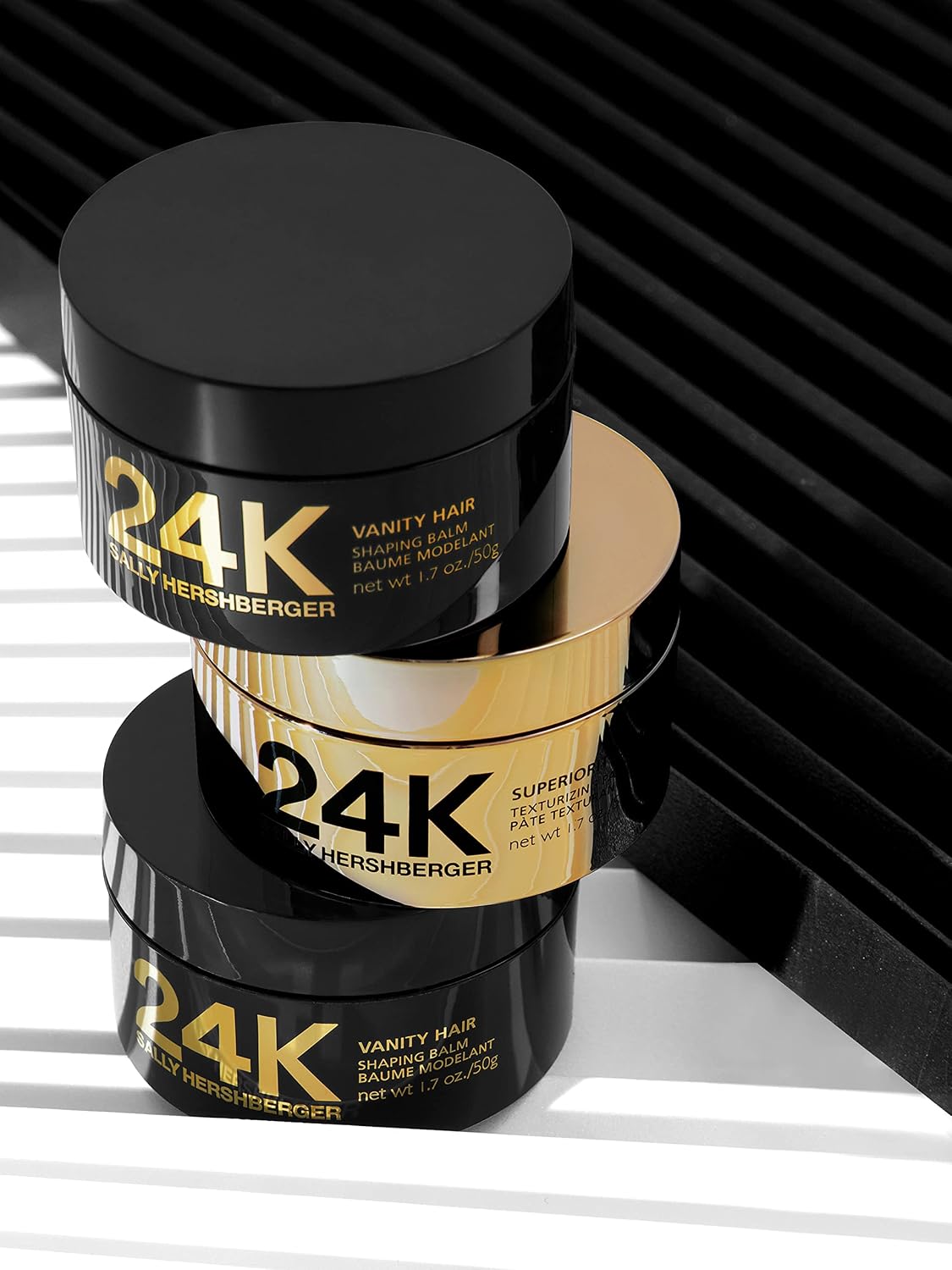 SALLY HERSHBERGER 24K Vanity Hair Shaping Balm - Smoothing, Buildup-Free Texturizing Balm For Sleek Shine - Infused With Soy Protein For A Soft and Flexible Hold - Paraben and Sulfate Free - 1.7 oz