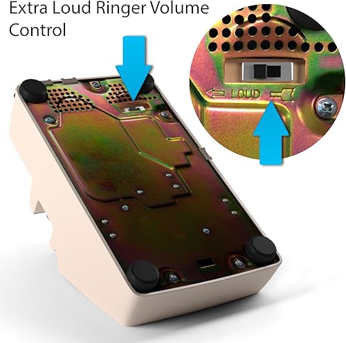 Miniatura 4 de Home Intuition Teléfono con cable clásico para teléfono con discapacidad auditiva para personas mayores con timbre extra fuerte (Ash)