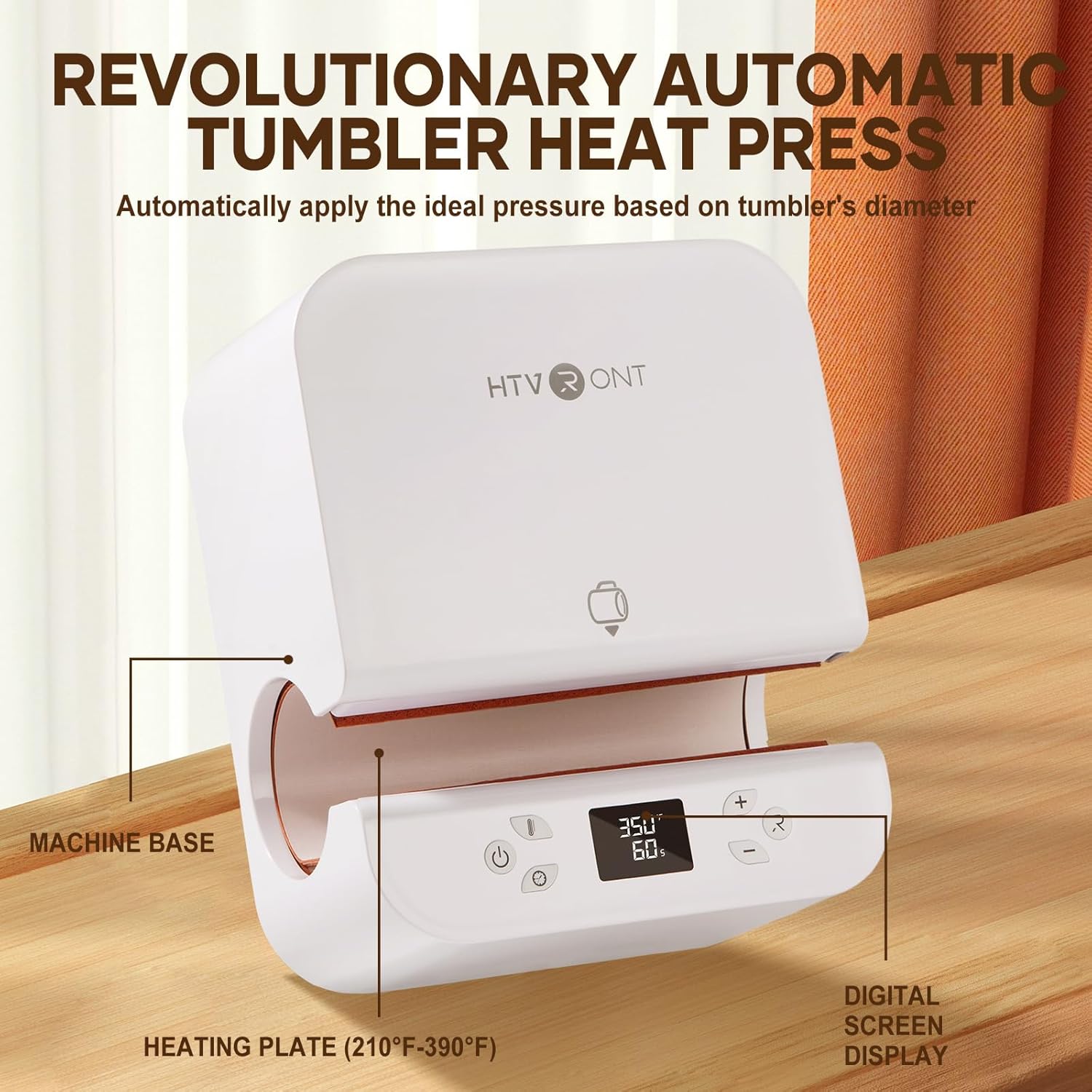 HTVRONT Auto Tumber Heat Press + Mini Heat Press + 150 Sheets Sublimation Paper 8.5x11 + Heat Resistant Gloves + Heat Tape