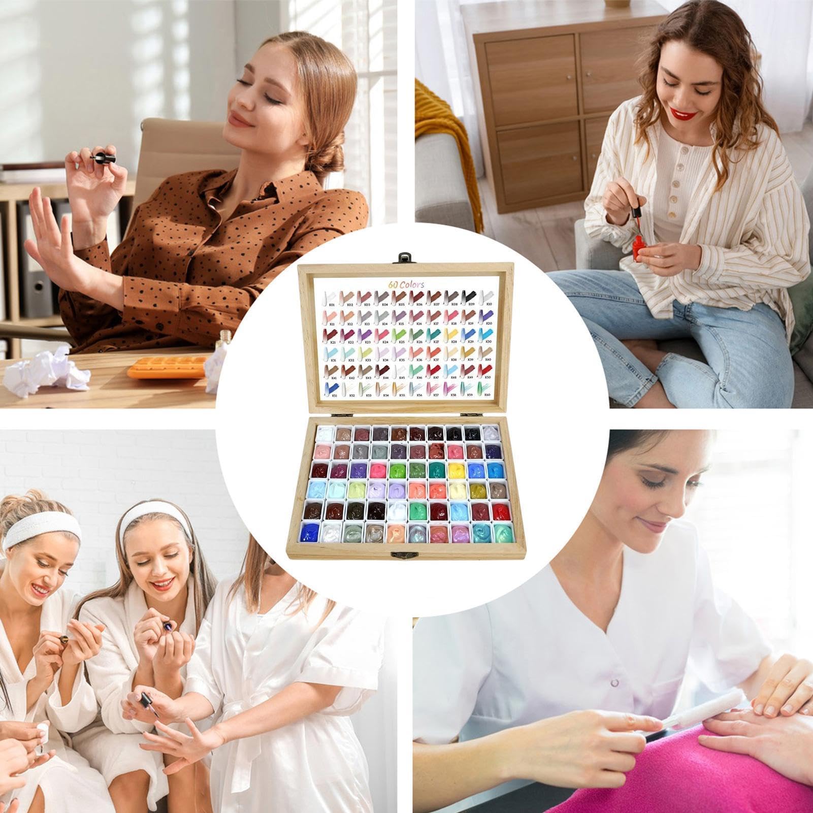 Gel 60 kolorów, długotrwały, wysoko pigmentowany | Gąbkowa Paleta do Paznokci z Pat Żelem dla Kobiet do stemplowania wzorów manicure dla kobiet dziewczyn początkujących