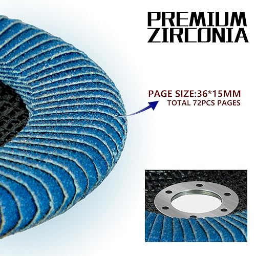 Miniatura 3 de SALI Paquete de 5 discos curvados de 4 12 pulgadas para amoladora angular, disco de lijado de grano 80 radial, circonio radial, alúmina, disco