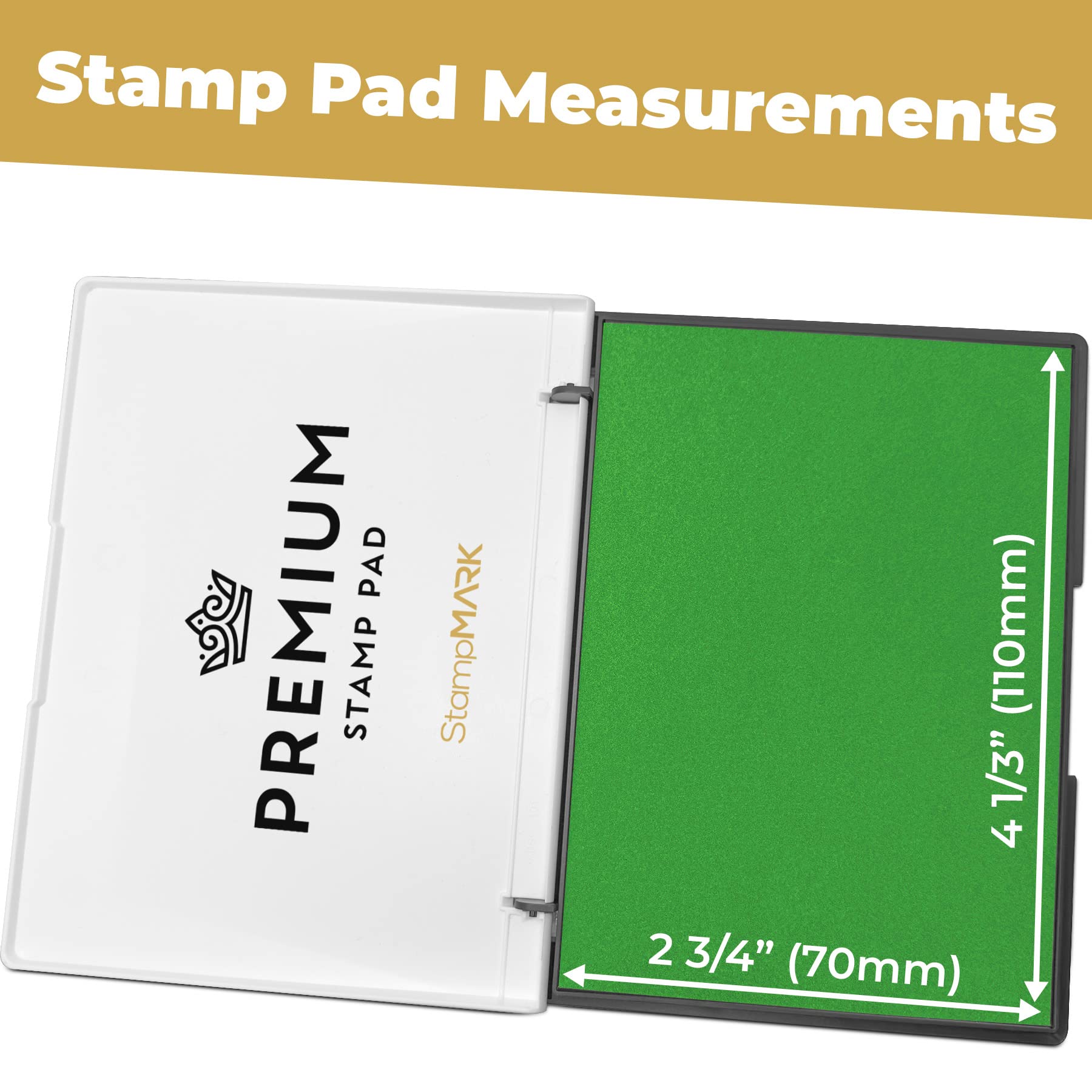 StampMark Almohadilla para sellos de tamaño mediano, color verde oliva, elige entre 15 colores de tinta