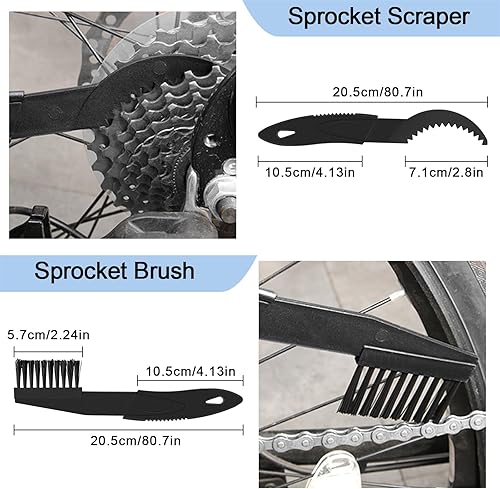 Miniatura 6 de Ryaco Juego de herramientas de cadena de bicicleta de 12 piezas (2025News) 3 piezas de cepillo de limpieza de bicicleta, alicates de eslabones de