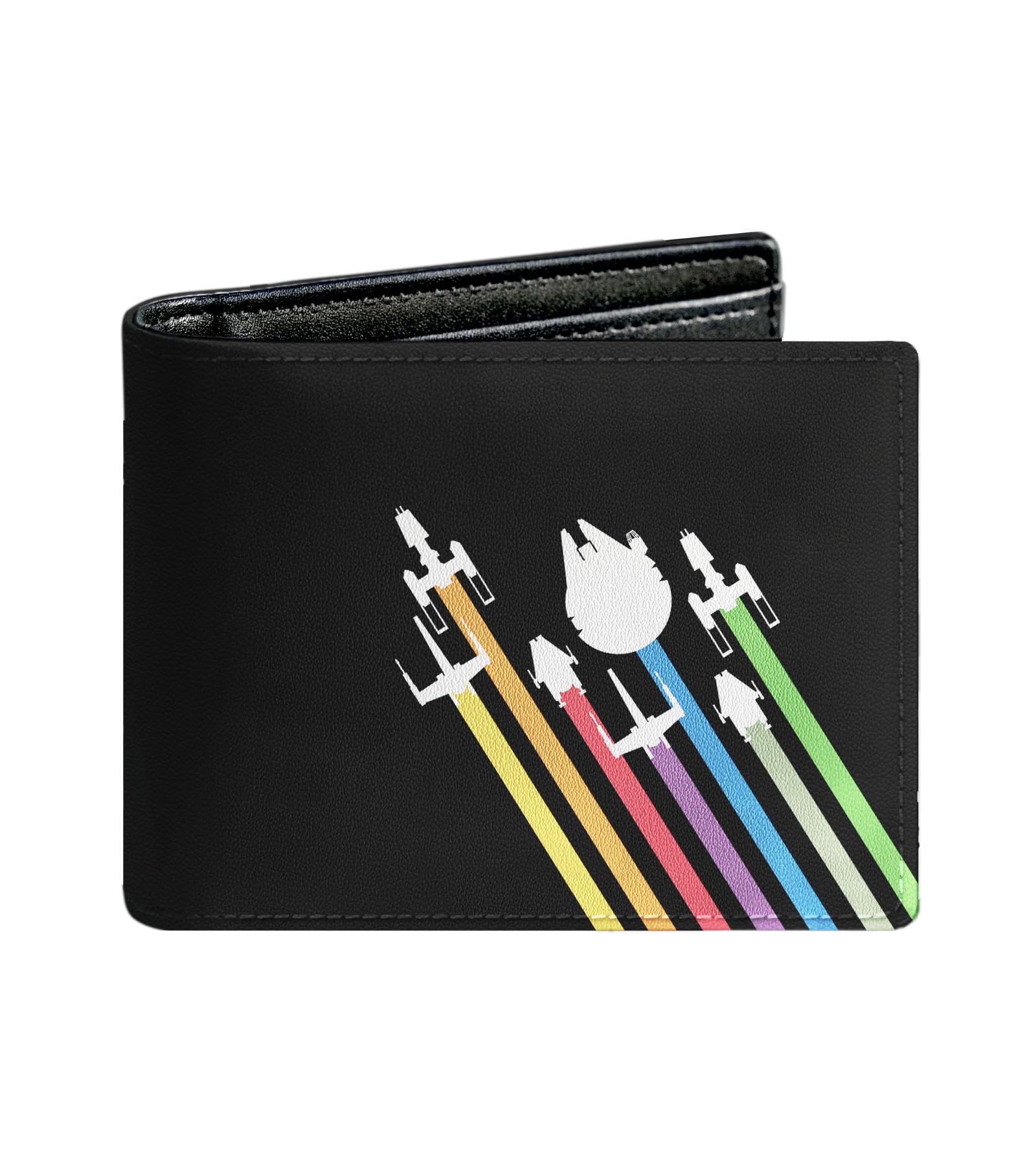 Credit Card Holder Wallet Rfid Blocking Kids Boys Bifold Teen Cool Cute for Cash with ID Window Cardholder Teenage Teenager, Spaceship