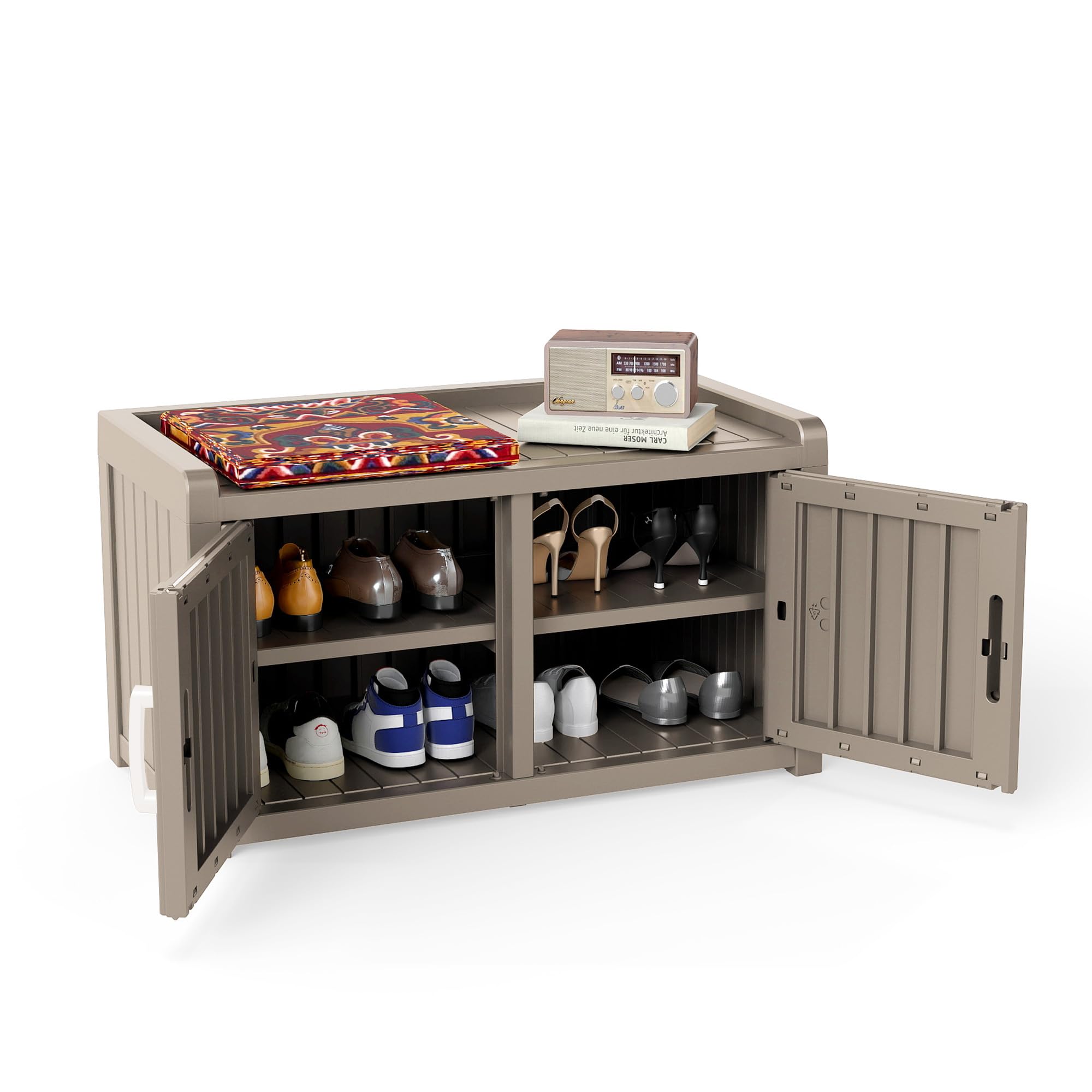 ASKPASS Shoe Cabinet for Entryway - Outdoor Waterproof UV-Resistant Shoe Storage Cabinet, Adjustable Shelves for Entryway, Bedroom, Hallway, Living