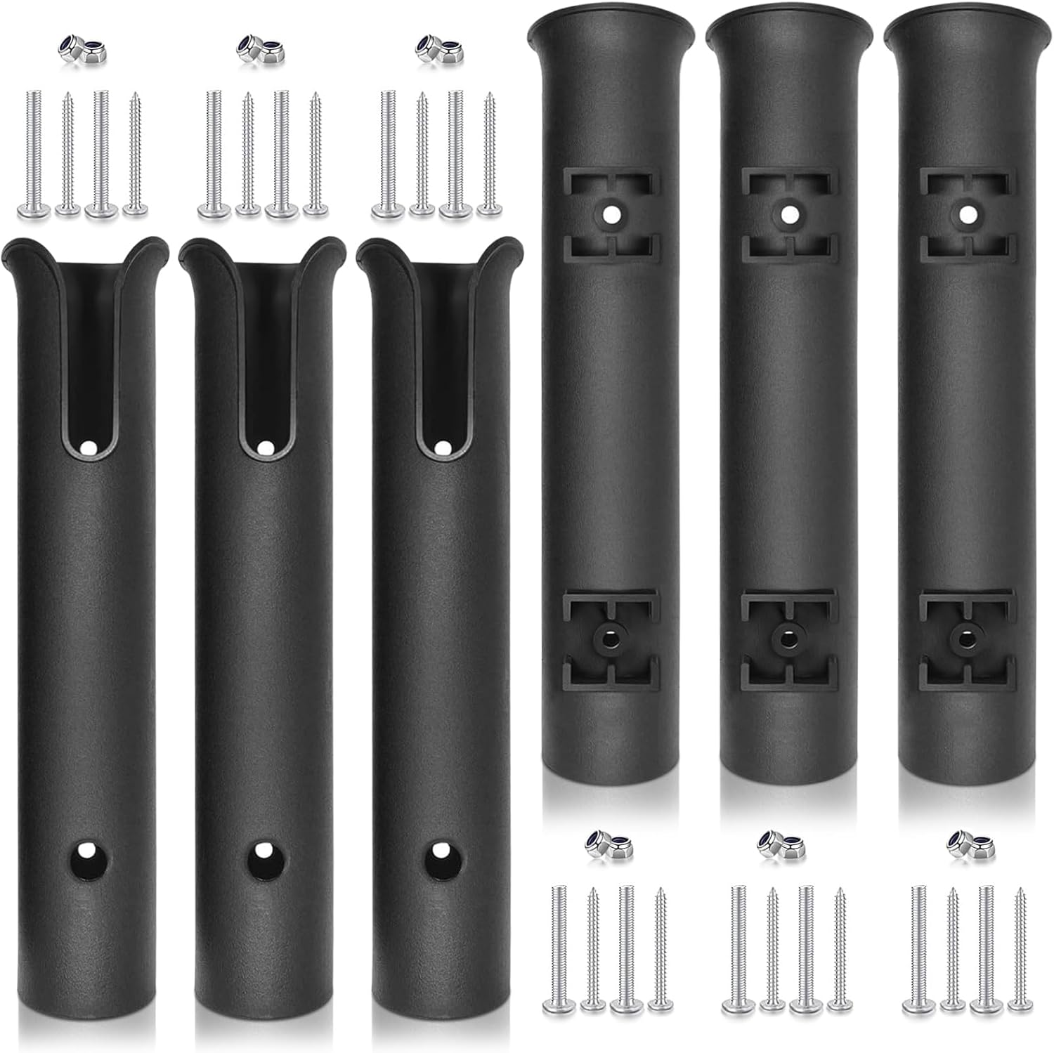 6 Pack Fishing Rod Holder Racks, Boat Rod Holders with Screws Stand-Off Tube Rod Pole Holder for Boat, Kayak, Fishing, Cooler, Trailer 6 Pack Fishing Rod Holder Racks, Boat Rod Holders with Screws Stand-Off Tube Rod Pole Holder for Boat, Kayak, Fishing, Cooler, Trailer