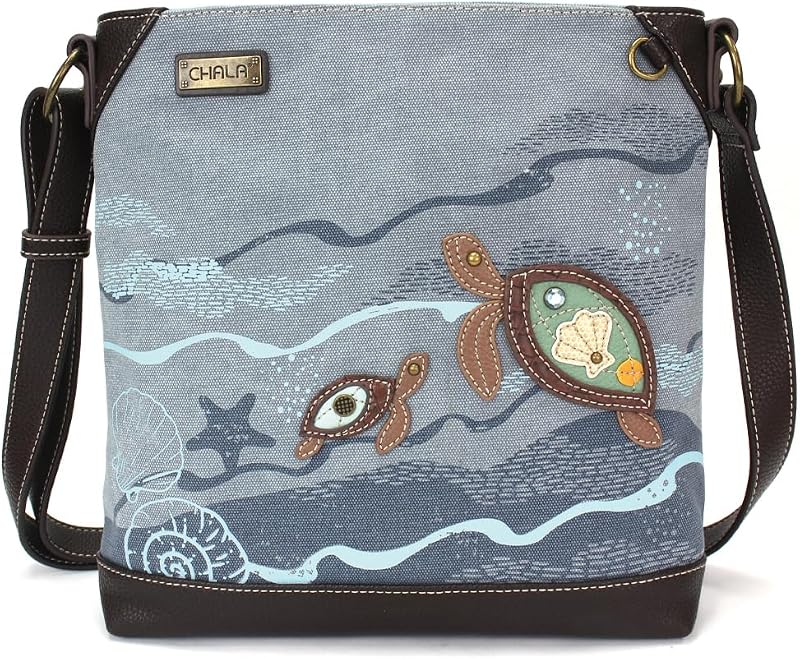 CHALA Canvas Crossbody Women Mid-Size Crossbody Shoulder Purse with Adjustable Strap