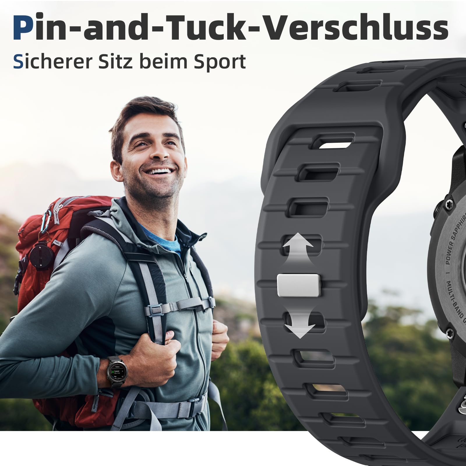22mm Quick Fit Armband Kompatibel mit Garmin Fenix 7/7 Pro/6/6 Pro/5/5 Plus, Forerunner 965/955/945/935/745, Approach S70 47mm/S62/S60/Epix 2/2 Pro 47mm,Weiches Silikonband für Garmin Instinct