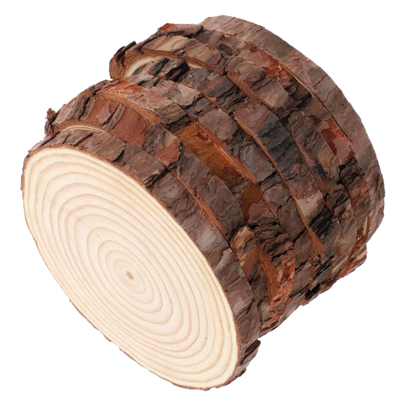 TEHAUX 8stücke Unbehandelte Holzscheiben Für Bastelarbeiten Natürliche Runde Holzscheiben Als Untersetzer Dekoration Für Hochzeiten Weihnachten Und Feste Dicke