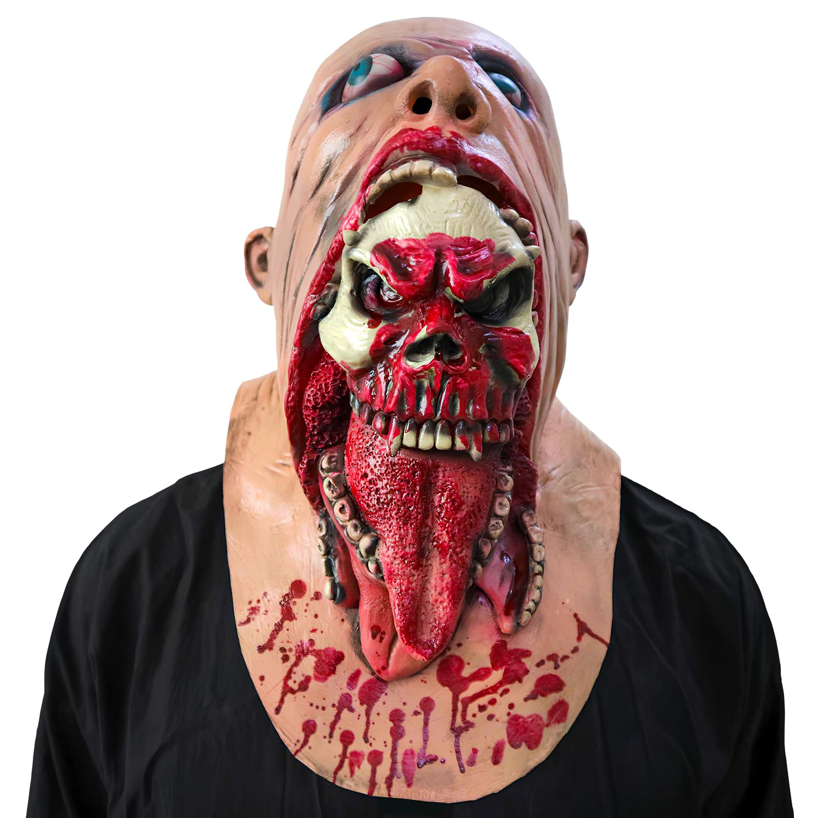 XUNIVERS Máscara de Payaso de Terror para Halloween - Máscara Espeluznante de Látex para Fiesta, Accesorio de Disfraz Aterrador para Adultos y Adolescentes,Disfraz de halloween y Gadgets para Fiestas