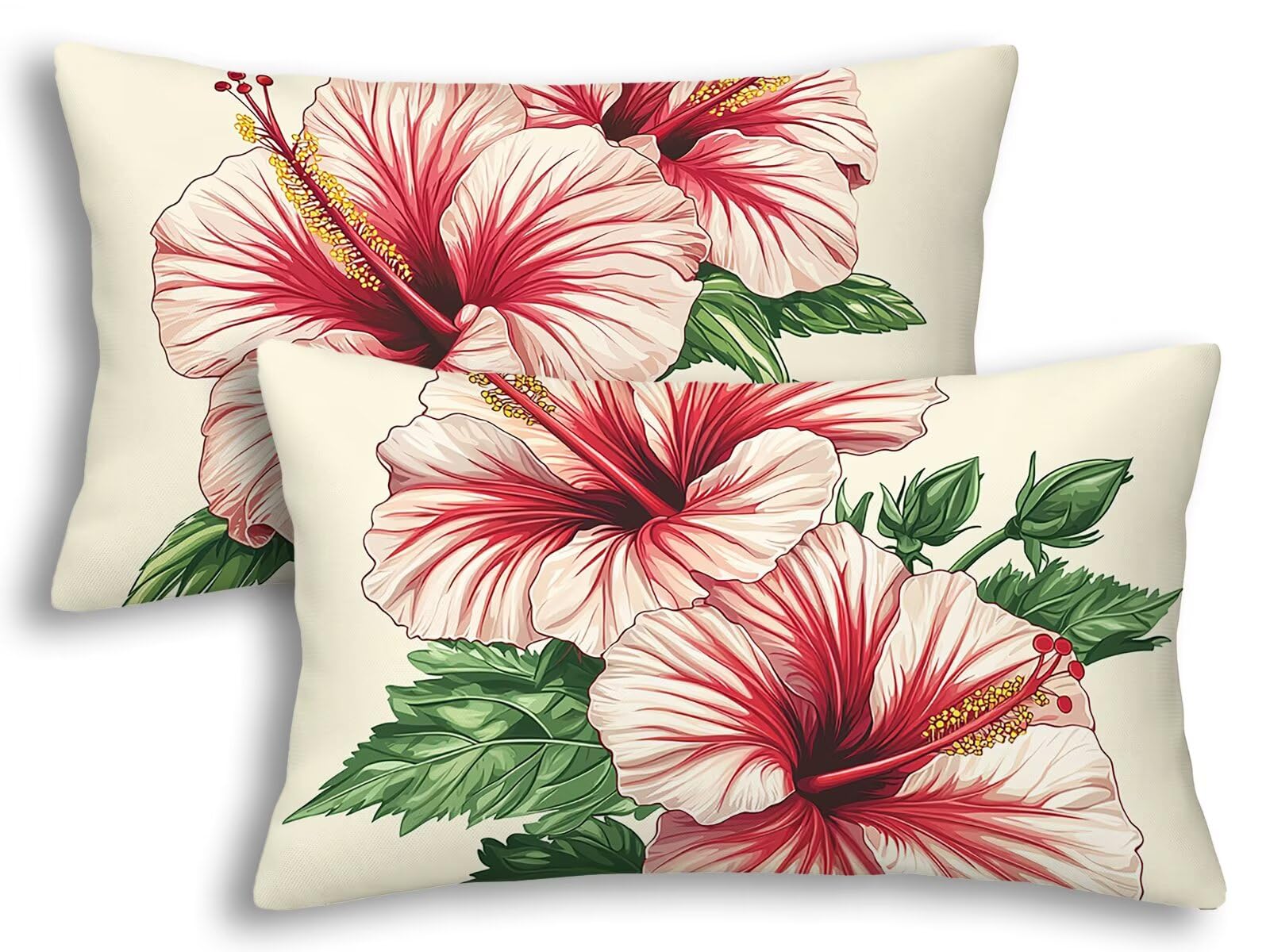 Fundas cojines 40x60 beige juego de 2 fundas para sofá rectangular cama