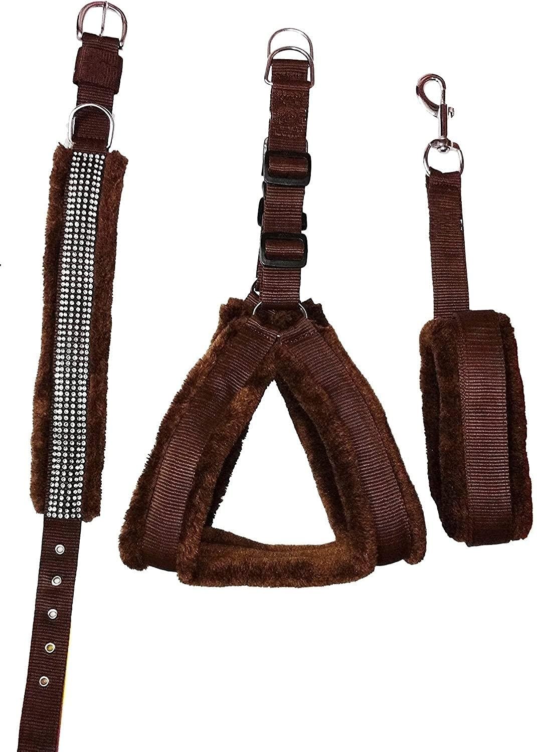 Yucky Fur Harness Body Belt for Dog with Adjustable Leash Dog Soft Comfortable Breakaway Closure Combo Pack 3 Collar Leash Harness Brown Medium (B0CV63DTMX) Amazon Price History, Amazon Price Tracker